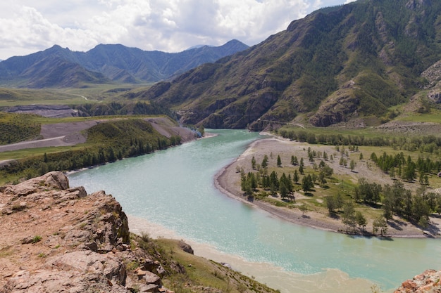 Montagne di Altai Fiume Katun