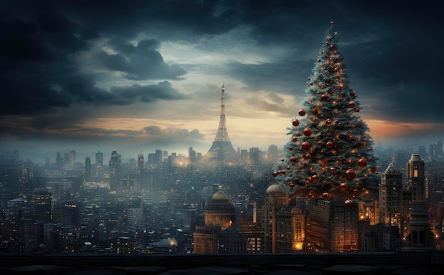 Montagne di regali di Natale accanto all'albero di Natale