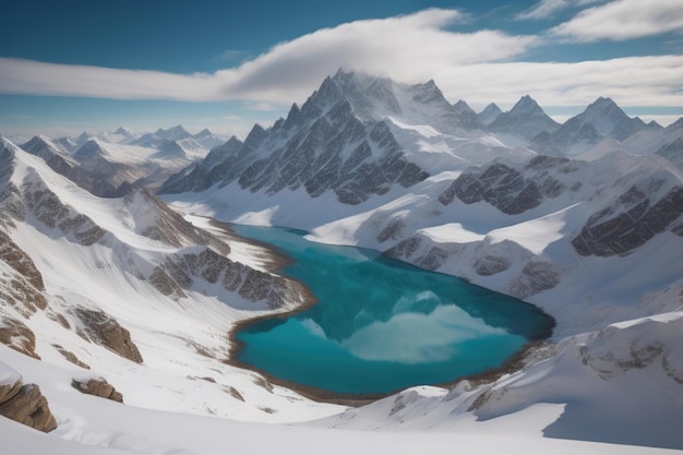 Montagne e cime innevate del Caucaso