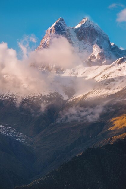 Montagne Innevate E Nebbiose