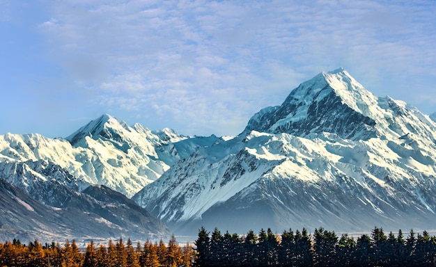 Montagne innevate nel Parco Nazionale di Mt Cook