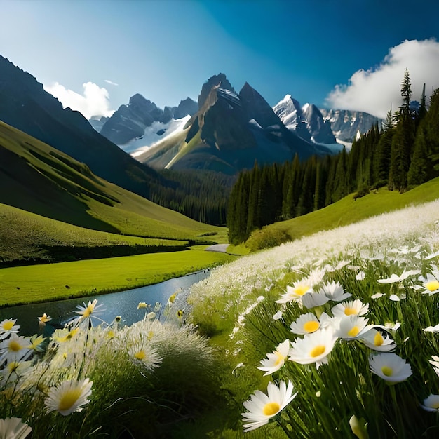 Montagne natura erbe fiori colline pianure valli e fiumi sfondi