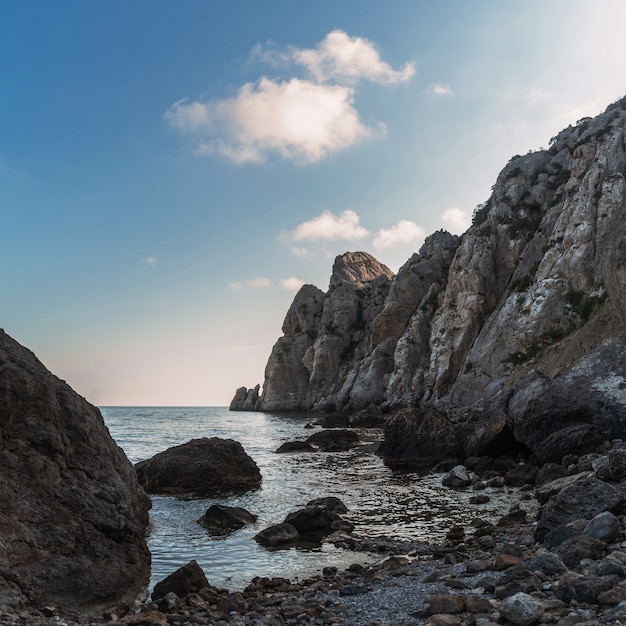 Montagne rocciose che sprofondano nel mare, Novyi Svet, Crimea