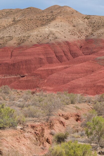 montagne vulcaniche rosse AltynEmel Kazakistan Almaty