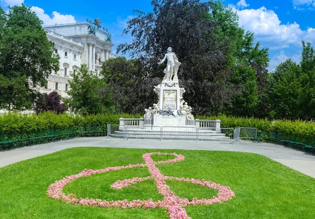 Monumento a Mozart situato nel Burggarten del centro storico di Vienna