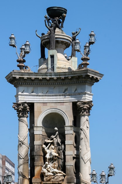 Monumento a Placa d'Espanya nel quartiere di Montjuic, Barcellona