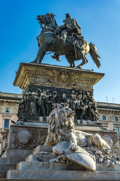 Monumento al re Vittorio Emanuele II (Vittorio Emanuele II) a Milano, Italia