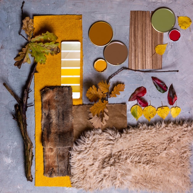 Moodboard autunnale per l'interior design