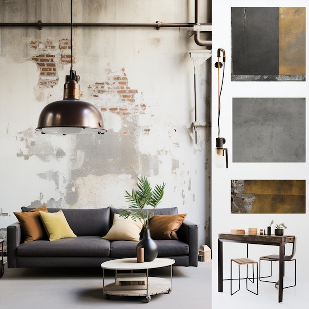 Moodboard di estetica urbana Industrial Chic