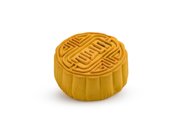 Mooncake fresco su bianco isolato