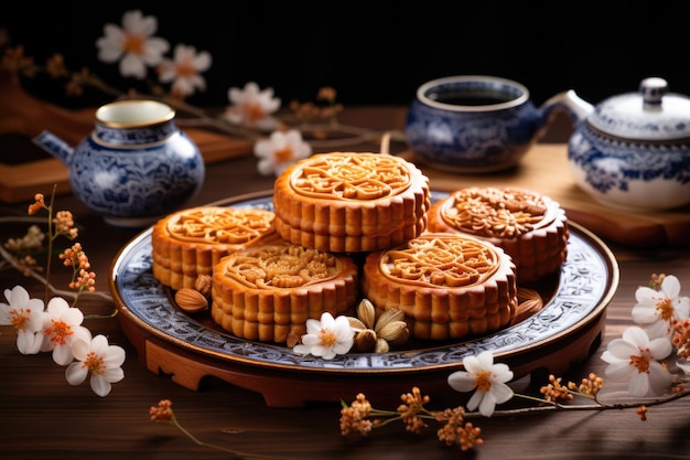 Mooncakes con disegni intricati