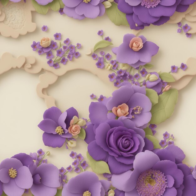 Morado Fondo pastel flora vintage