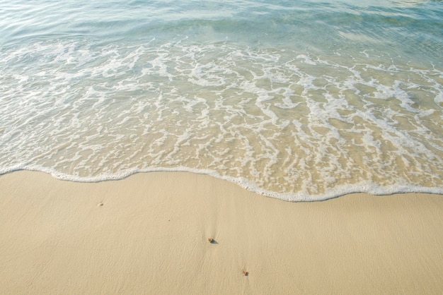 Morbida onda del mare sulla spiaggia sabbiosa