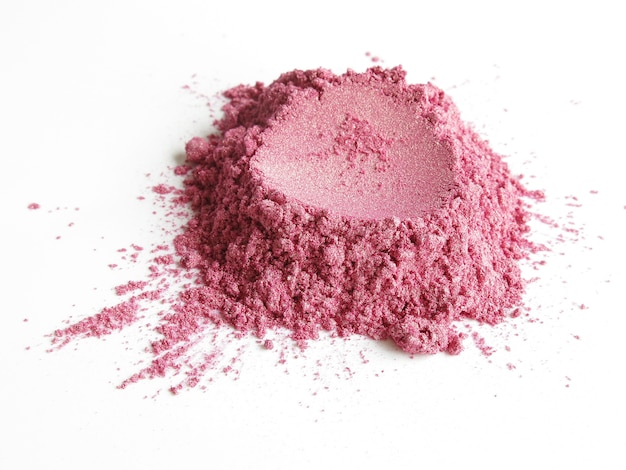 Morbida polvere cosmetica di pigmento rosa mica luccicante