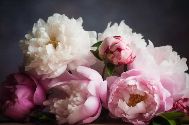 Morbidi fiori di peonia Generano Ai