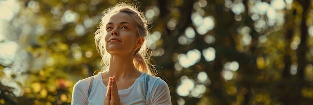 Morning Serenity Ritratto di una giovane donna che pratica lo yoga nel tranquillo ambiente di un parco cittadino che abbraccia la consapevolezza e la vita sana