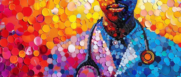 Mosaico a punti vibranti Arte della persona sorridente