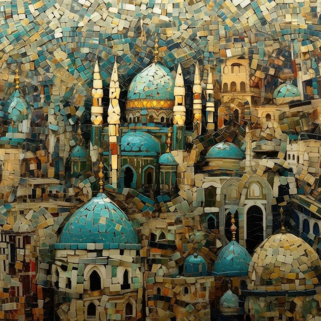 Mosaico colorato di cupole della moschea