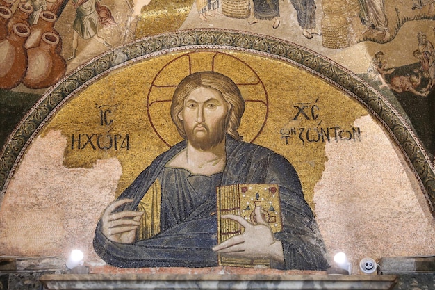 Mosaico di Cristo nella terra dei vivi nella chiesa di Chora Istanbul