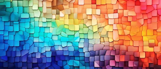 Mosaico vivido arcobaleno colorato di sfondo artistico in carta