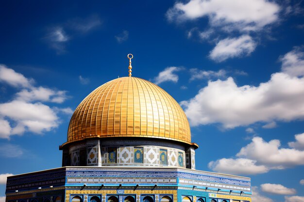 Moschea Al-Aqsa a Gerusalemme Palestina contro il cielo blu