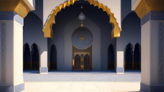 Moschea bianca con vista interna durante il giorno