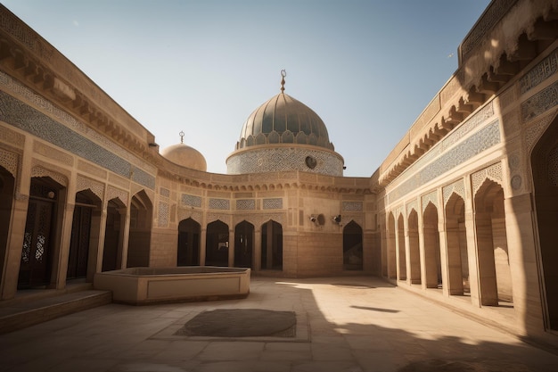 Moschea con invito alla preghiera e suono del muezzin che echeggia nell'aria