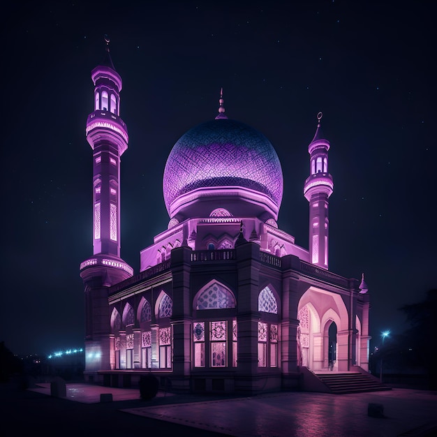 Moschea di notte a Kuala Lumpur