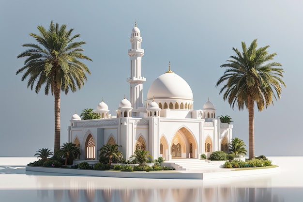 Moschea in miniatura con rendering 3d