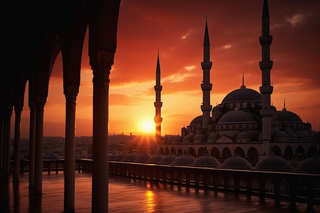 Moschee di Istanbul al tramonto