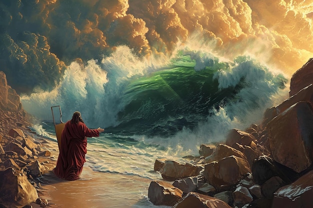 Mosè che divide il Mar Rosso Arte concettuale
