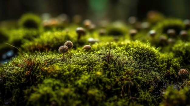 Moss Macro Nature AI generato