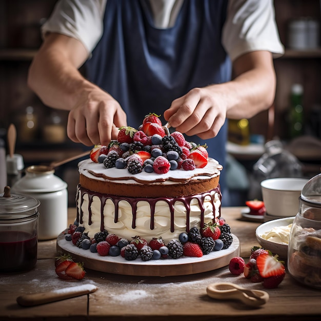 Mostra la gioia di cuocere in cucina cattura il processo di preparazione di deliziosi dessert