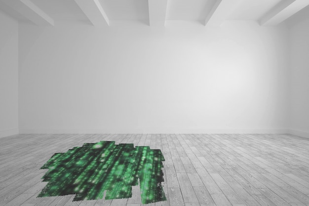 Mostra sul pavimento che mostra la matrice verde