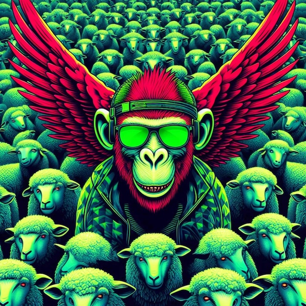 mostro illustrazione gamer avatar gorilla icona animale umanoide scimmia illustrazione scimmia arte