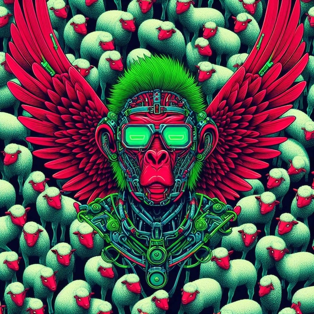 mostro illustrazione gamer avatar gorilla icona animale umanoide scimmia illustrazione scimmia arte