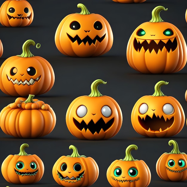 Mostro sveglio della zucca 3d in vestito convenzionale su Halloween