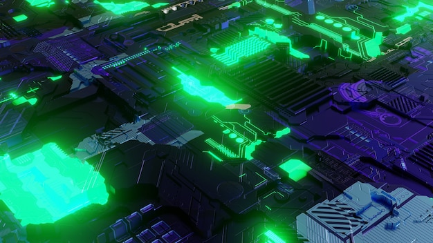 Motherboard tecnologia di chipset senza cuciture illustrazione carta da parati background design