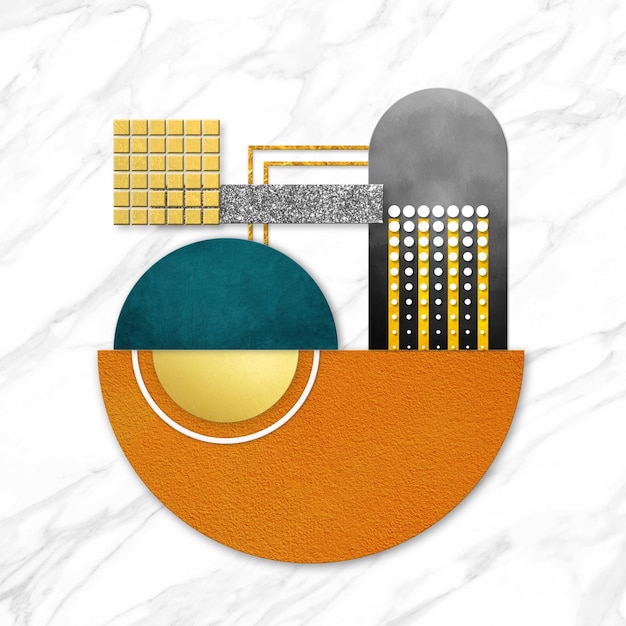 Motivo a mosaico geometrico arancione moderno in stile minimalista