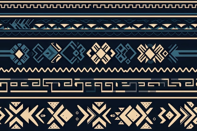 motivo azteco senza cuciture che ripete disegni tribali carta da parati geometrica tradizionale continua