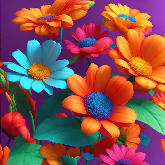 Motivo floreale senza cuciture con fiori colorati Illustrazione vettoriale per il tuo design