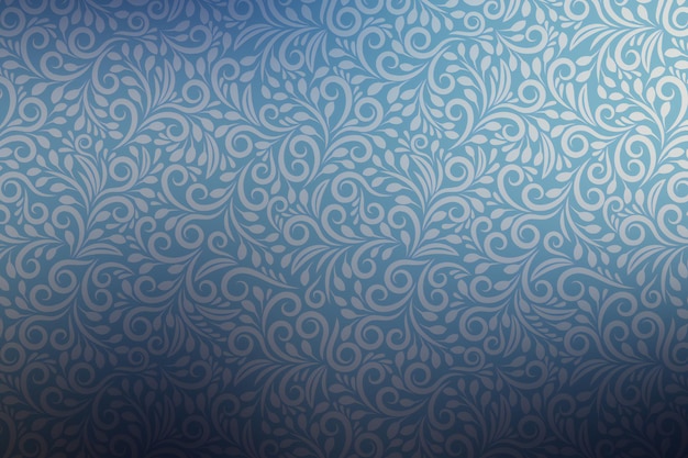 Motivo floreale senza cuciture con turbinii su sfondo blu