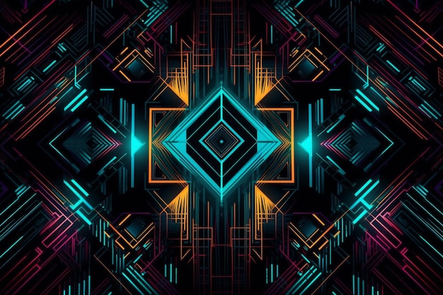 motivo geometrico artistico cyberpunk