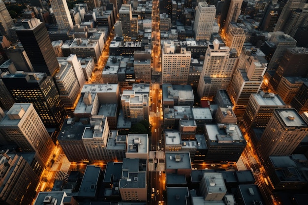 Motivo geometrico delle strade cittadine dall'alto IA generativa