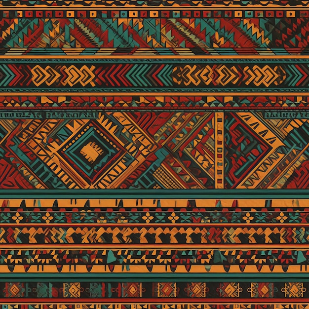 Motivo geometrico Inca tradizionale con colori vivaci