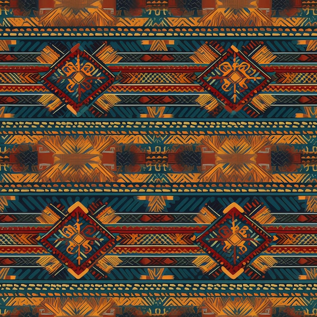 Motivo geometrico Inca tradizionale con colori vivaci
