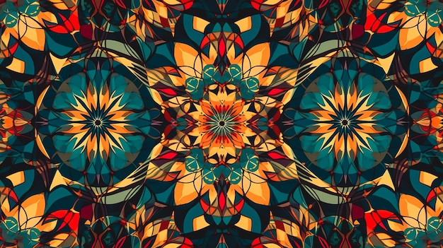 Motivo patchwork con motivi paisley e floreali in stile indù generativo ai