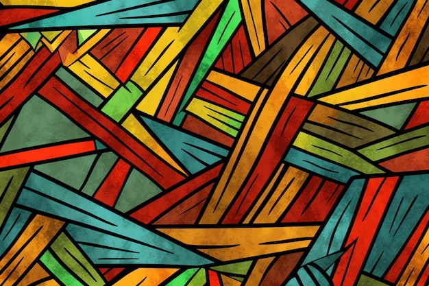 Motivo rasta disegnato a mano con varie forme geometriche