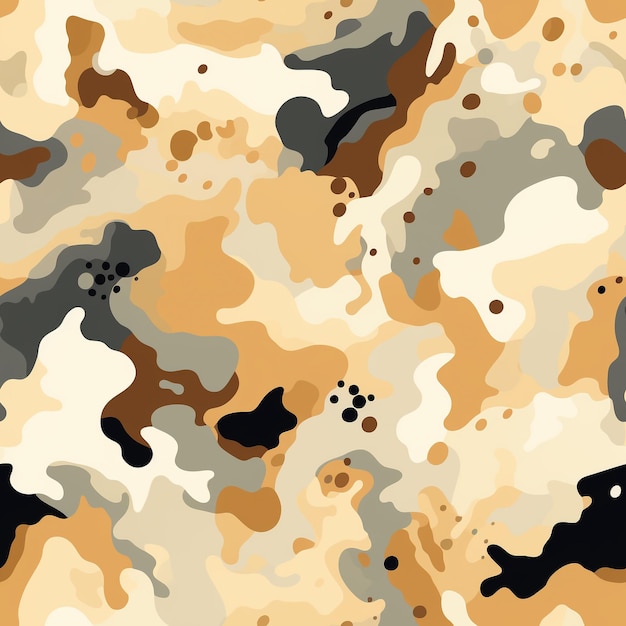 Motivo senza giunture Camouflage nel deserto Motivi tipicamente marrone chiaro o color sabbia per ambienti aridi e desertici generati dall'intelligenza artificiale