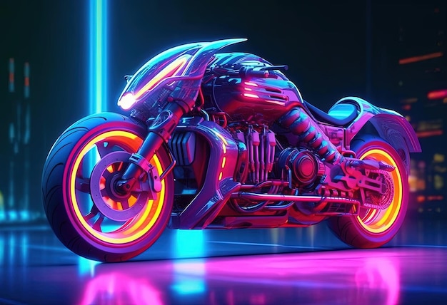 moto al neon nello stile del viola e del rosa